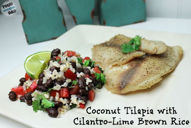 coconut tilapia with cilantro lime brown rice