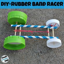 Rubber Band Powered Racing Car DIY Assembly Toy Kit T0801 Experiment 